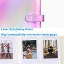 3-Inch 128-Piece PU Photo Album Laser Symphony Mini Digital Photo Storage(Illusion Silver)
