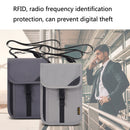 1062 Travel Passport Bag RFID Multi-Function Document Holder Hanging Neck Ticket Protective Case(Rose Red)