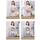 2 PCS Home Polyester Waterproof And Oil-Proof Apron Cartoon Cute Little Deer Apron, Colour: Hand Wipe (Pink)