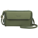 Baellerry Ladies Single Shoulder Messenger Bag Large Capacity Double Zipper Mobile Phone Bag(Green)
