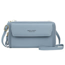 Baellerry Ladies Single Shoulder Messenger Bag Large Capacity Double Zipper Mobile Phone Bag(Blue)