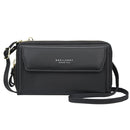 Baellerry Ladies Single Shoulder Messenger Bag Large Capacity Double Zipper Mobile Phone Bag(Black)