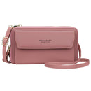 Baellerry Ladies Single Shoulder Messenger Bag Large Capacity Double Zipper Mobile Phone Bag(Dark Pink)