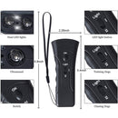 LED Flashlight Ultrasonic Dog Repeller Portable Dog Trainer, Colour: Single-headed Black(Colorful Package)