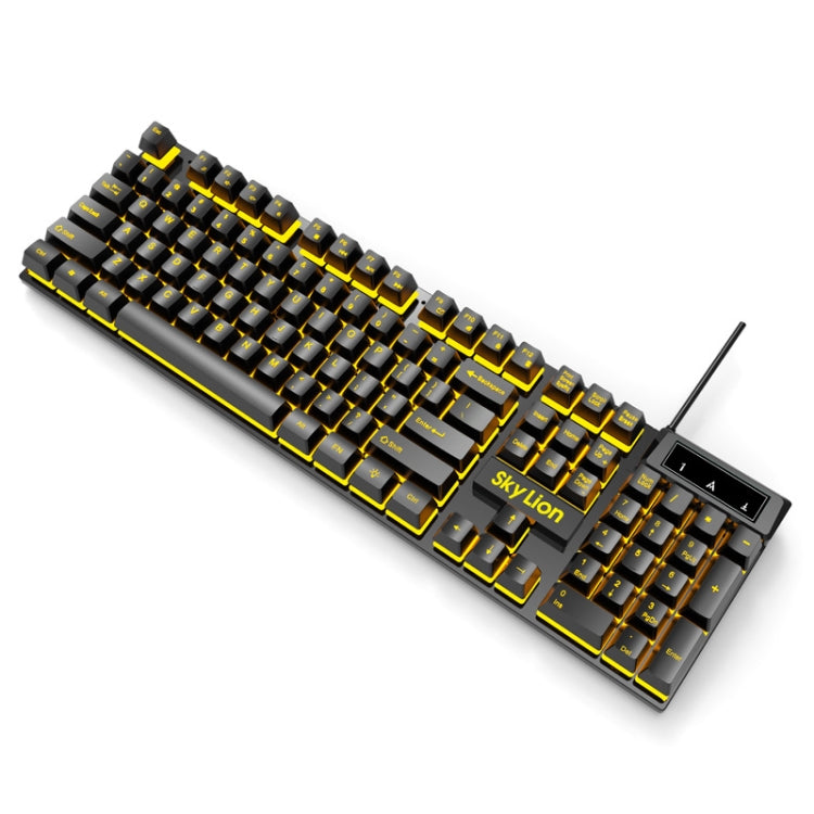 Skylion H600 1600dpi 104-Keys Wired Luminous Keyboard Manipulator Gaming Keyboard, Colour: Keyboard (Black Orange Light)