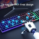 Skylion H600 1600dpi 104-Keys Wired Luminous Keyboard Manipulator Gaming Keyboard, Colour: Keyboard (Pink)