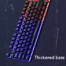 Skylion H600 1600dpi 104-Keys Wired Luminous Keyboard Manipulator Gaming Keyboard, Colour: Mouse And Keyboard (White Rainbow)