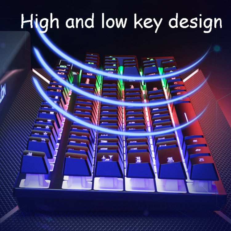 Skylion H600 1600dpi 104-Keys Wired Luminous Keyboard Manipulator Gaming Keyboard, Colour: Mouse And Keyboard (White Rainbow)