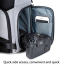 C3081 Camera Computer Shoulder Digital Camera Bag Large Capacity Photography Backpack(Light Grey)
