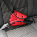 Car Seat Safety Belt Cover Sturdy Adjustable Triangle Safety Seat Belt Pad Clips Child Protection(Red)