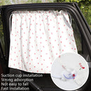 Car Curtains Cotton Car Suction Cup Sunshade Sun Protection Thermal Curtain(Blue Flower)