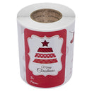 LG-Q090904-50/75 2 Rolls Red Christmas Elk Sticker Self Adhesive Gift Label, Size: 50x76mm(Red)