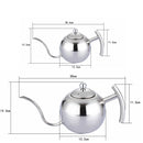 Hand Flush Pot Mocha Coffee Pot Stainless Steel Coffee Pot European Style Stainless Steel Teapot With Strainer, Capacity: 1L(Silver)