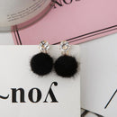 Short Paragraph Wild Simple Hair Ball Earrings(black)