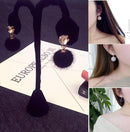 Short Paragraph Wild Simple Hair Ball Earrings(white)