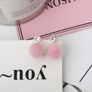 Short Paragraph Wild Simple Hair Ball Earrings(pink)