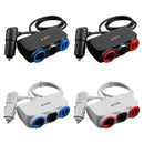 Car Cigarette Lighter Multi-Function Mobile Phone Charging USB Car Charge 12/24V Adapter Plug(Black Red)