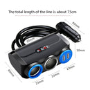 Car Cigarette Lighter Multi-Function Mobile Phone Charging USB Car Charge 12/24V Adapter Plug(Black Blue)