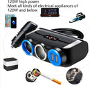 Car Cigarette Lighter Multi-Function Mobile Phone Charging USB Car Charge 12/24V Adapter Plug(Black Blue)