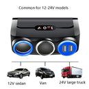 Car Cigarette Lighter Multi-Function Mobile Phone Charging USB Car Charge 12/24V Adapter Plug(Black Red)
