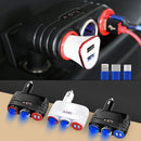 Car 1 In 2 Cigarette Lighter Car Multi-Function Mobile Phone Charger USB 12/24V Universal Fast Charge(Black Red)