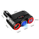 Car 1 In 2 Cigarette Lighter Car Multi-Function Mobile Phone Charger USB 12/24V Universal Fast Charge(Black Red)