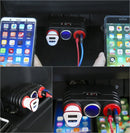Car 1 In 2 Cigarette Lighter Car Multi-Function Mobile Phone Charger USB 12/24V Universal Fast Charge(Black Red)