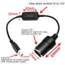 5V Turn 12V USB To Cigarette Lighter Socket Female Head Driving Recorder Mobile Power Cord, Specification: 3m
