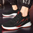 TL-601 Flying Weaving Couple Shoes Man Low-top Breathable Shoes, Size: 41(Black Red)