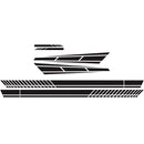 D-1037 Striped Car Sticker Car Side Door Cover Rearview Mirror Combination Sticker(Black)