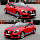 D-1037 Striped Car Sticker Car Side Door Cover Rearview Mirror Combination Sticker(Blue)