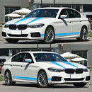 D-1037 Striped Car Sticker Car Side Door Cover Rearview Mirror Combination Sticker(Blue)