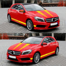 D-1037 Striped Car Sticker Car Side Door Cover Rearview Mirror Combination Sticker(Yellow)