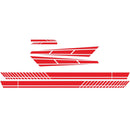 D-1037 Striped Car Sticker Car Side Door Cover Rearview Mirror Combination Sticker(Red)