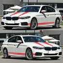 D-1037 Striped Car Sticker Car Side Door Cover Rearview Mirror Combination Sticker(Red)