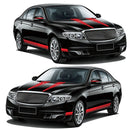 D-1037 Striped Car Sticker Car Side Door Cover Rearview Mirror Combination Sticker(Red)
