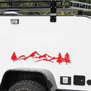 2 PCS D-791 Mountain Forest Car Sticker SUV Off-Road Vehicle Body Sticker Rear Windshield Car Sticker (Red)