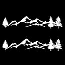 2 PCS D-791 Mountain Forest Car Sticker SUV Off-Road Vehicle Body Sticker Rear Windshield Car Sticker (White)
