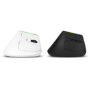 DELUX M618C 6 Keys 1600 DPI RGB Vertical Wireless Bluetooth Dual Mode Mouse(White)