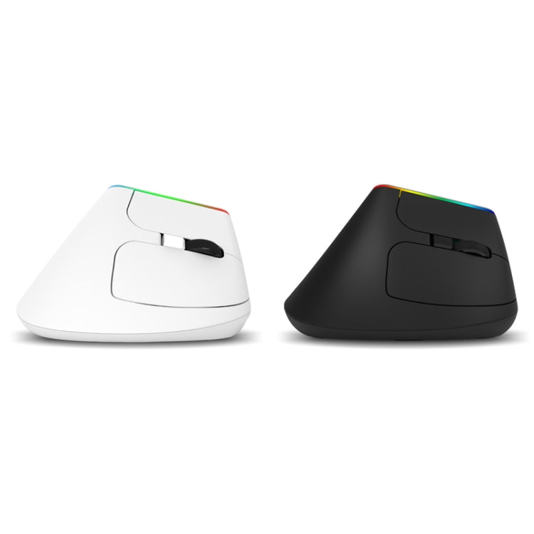 DELUX M618C 6 Keys 1600 DPI RGB Vertical Wireless Bluetooth Dual Mode Mouse(White)