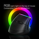 DELUX M618C 6 Keys 1600 DPI RGB Vertical Wireless Bluetooth Dual Mode Mouse(Black)