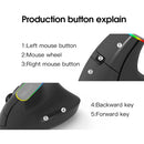DELUX M618C 6 Keys 1600 DPI RGB Vertical Wireless Bluetooth Dual Mode Mouse(Black)