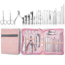 26 In 1 Pink Nail Clipper Set Manicure Set Stainless Steel Nail Clipper Manicure Tool