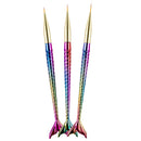 5 PCS Manicure Smudge Pen Gradient Mermaid Painted Phototherapy Drawing Pen(9cm Hook Line Pen)