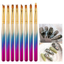 8 In 1 Nail Art Flower Pen Painted Pen Rainbow Gradient French Phototherapy Nail Pen(Flower Petal Pen)