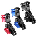 Aluminium Alloy 360 Degree Rotating Mount Adapter Adjustable Arm Connector for GoPro HERO10 Black / HERO9 Black / HERO8 Black /7 /6 /5 /5 Session /4 Session /4 /3+ /3 /2 /1, DJI Osmo Action, Xiaoyi and Other Action Cameras(Red)