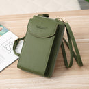 Kelly Belly B8591 Women Mobile Phone Bag Messenger Bag Long Type PU Shoulder Bag Multi-Purpose Coin Purse(Green)