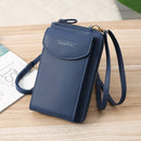 Kelly Belly B8591 Women Mobile Phone Bag Messenger Bag Long Type PU Shoulder Bag Multi-Purpose Coin Purse(Navy Blue)