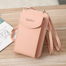 Kelly Belly B8591 Women Mobile Phone Bag Messenger Bag Long Type PU Shoulder Bag Multi-Purpose Coin Purse(Pink)