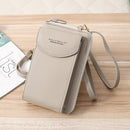 Kelly Belly B8591 Women Mobile Phone Bag Messenger Bag Long Type PU Shoulder Bag Multi-Purpose Coin Purse(Grey)